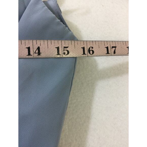 AW BRIDAL SZ 4 S light dusty blue halter keyhole wide leg party jumpsuit NEW B81 - Picture 6 of 10